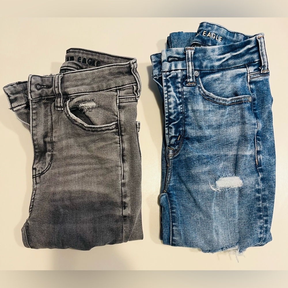 Women's Jeans - Gray and Blue